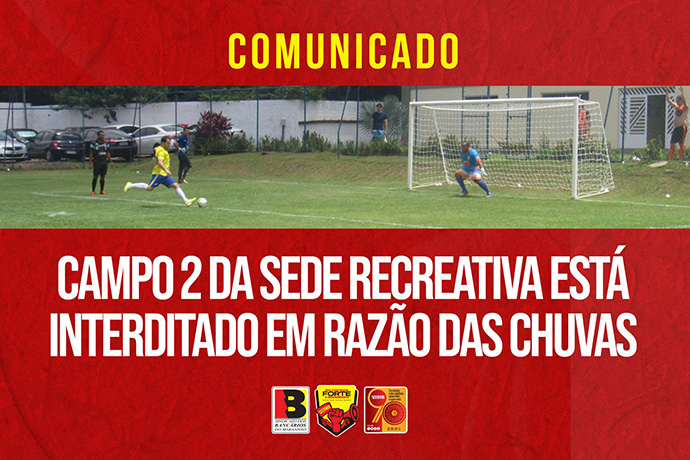 Campo 2 da Sede Recreativa est interditado em razo das chuvas